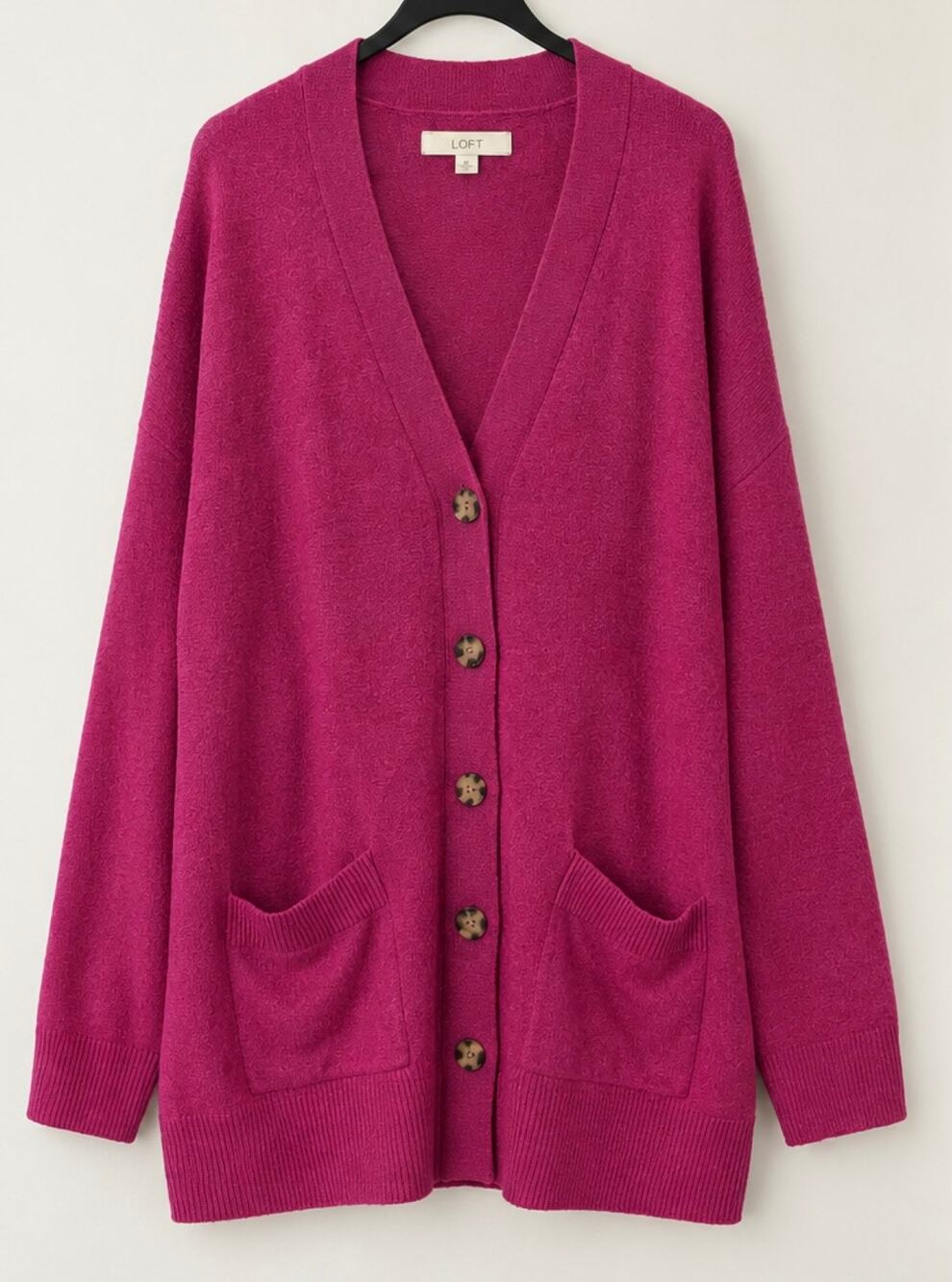 LOFT XXL Pink Magenta Cardigan Sweater